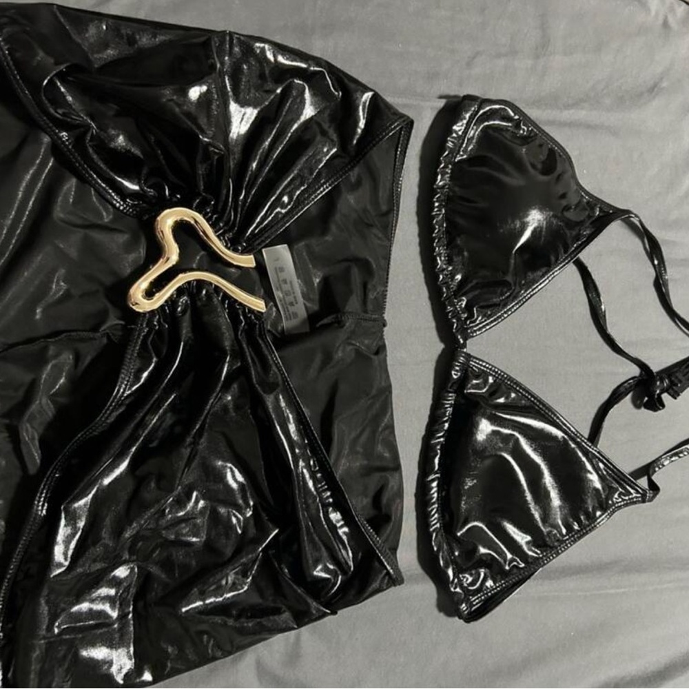 Black Shiny Bikini Set